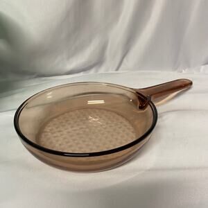 Corning Ware VISION FRANCE Amber 7 Inch Skillet Waffle Bottom Frying Pan